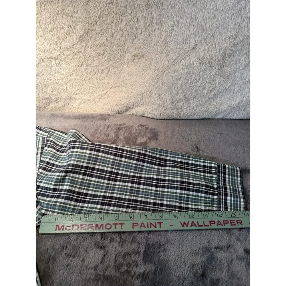 Gymboree Boys M 7/8 Shirt Green Plaid collared‎ Button Up Woven Cotton Preppy